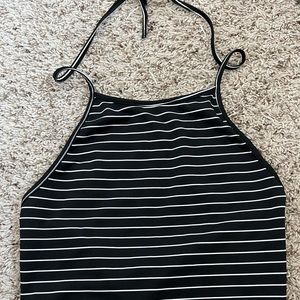 Black and white striped tank top